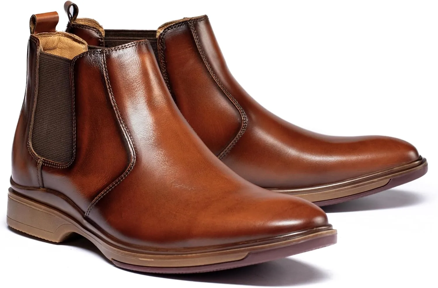 Men's Chelsea Dress Boots Comfortable Leather Slip On Ankle Boots For Casual & Formal Occasions