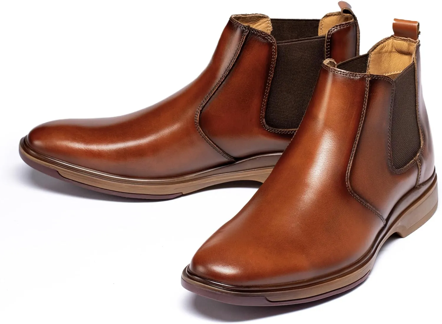 Men's Chelsea Dress Boots Comfortable Leather Slip On Ankle Boots For Casual & Formal Occasions