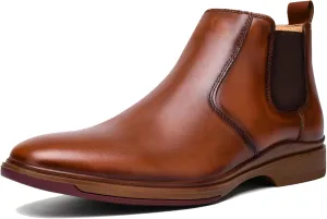 Men's Chelsea Dress Boots Comfortable Leather Slip On Ankle Boots For Casual & Formal Occasions