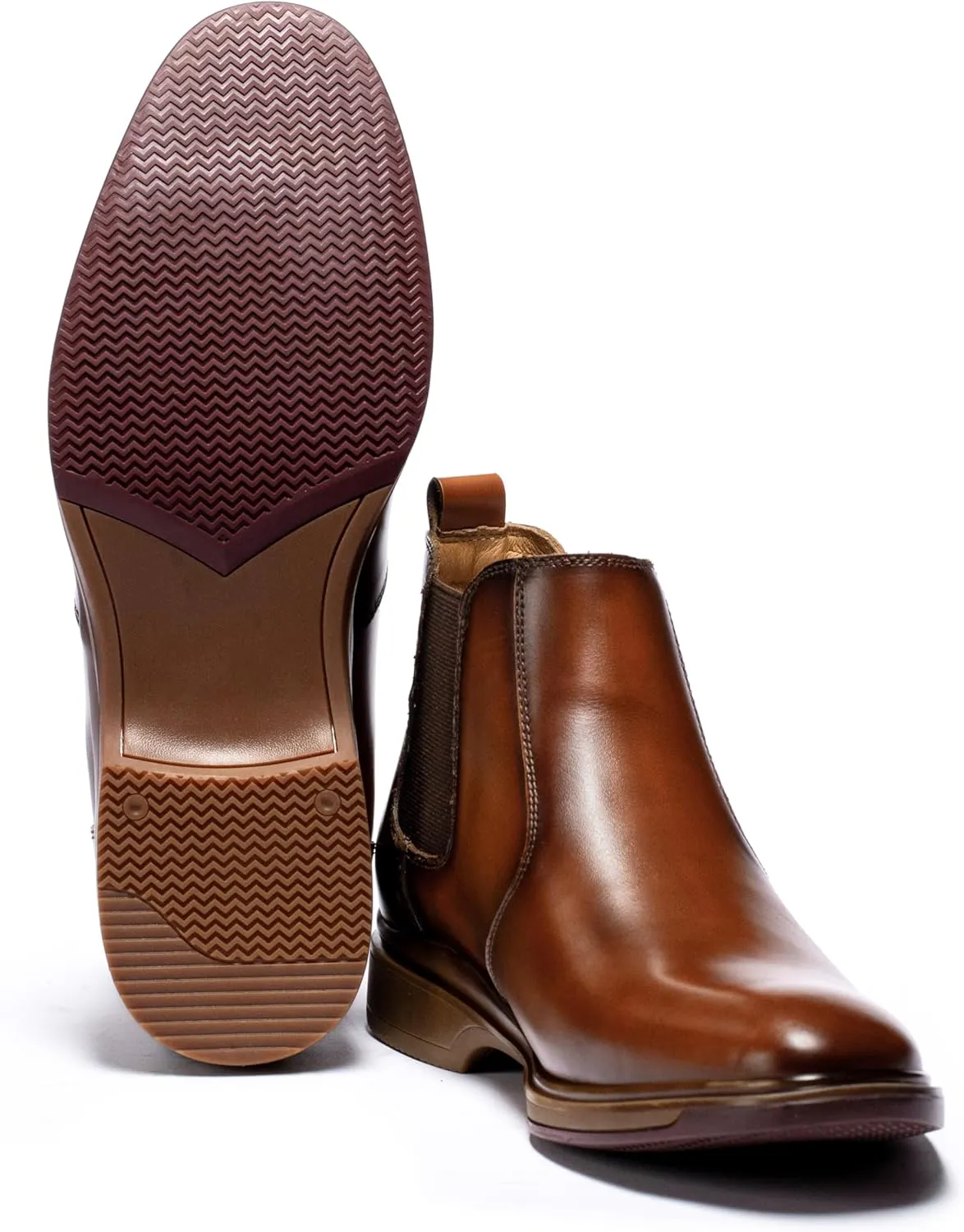 Men's Chelsea Dress Boots Comfortable Leather Slip On Ankle Boots For Casual & Formal Occasions