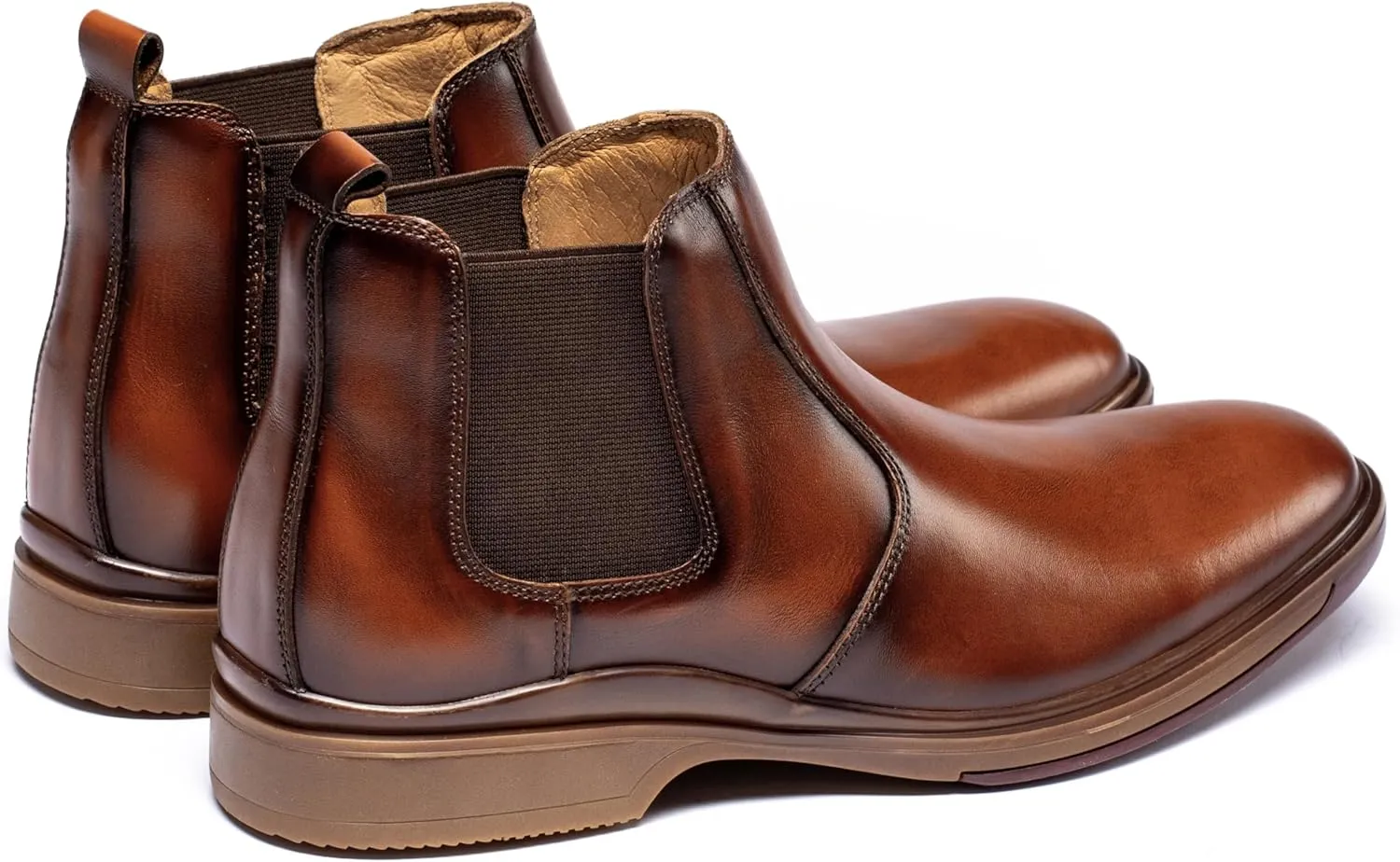 Men's Chelsea Dress Boots Comfortable Leather Slip On Ankle Boots For Casual & Formal Occasions