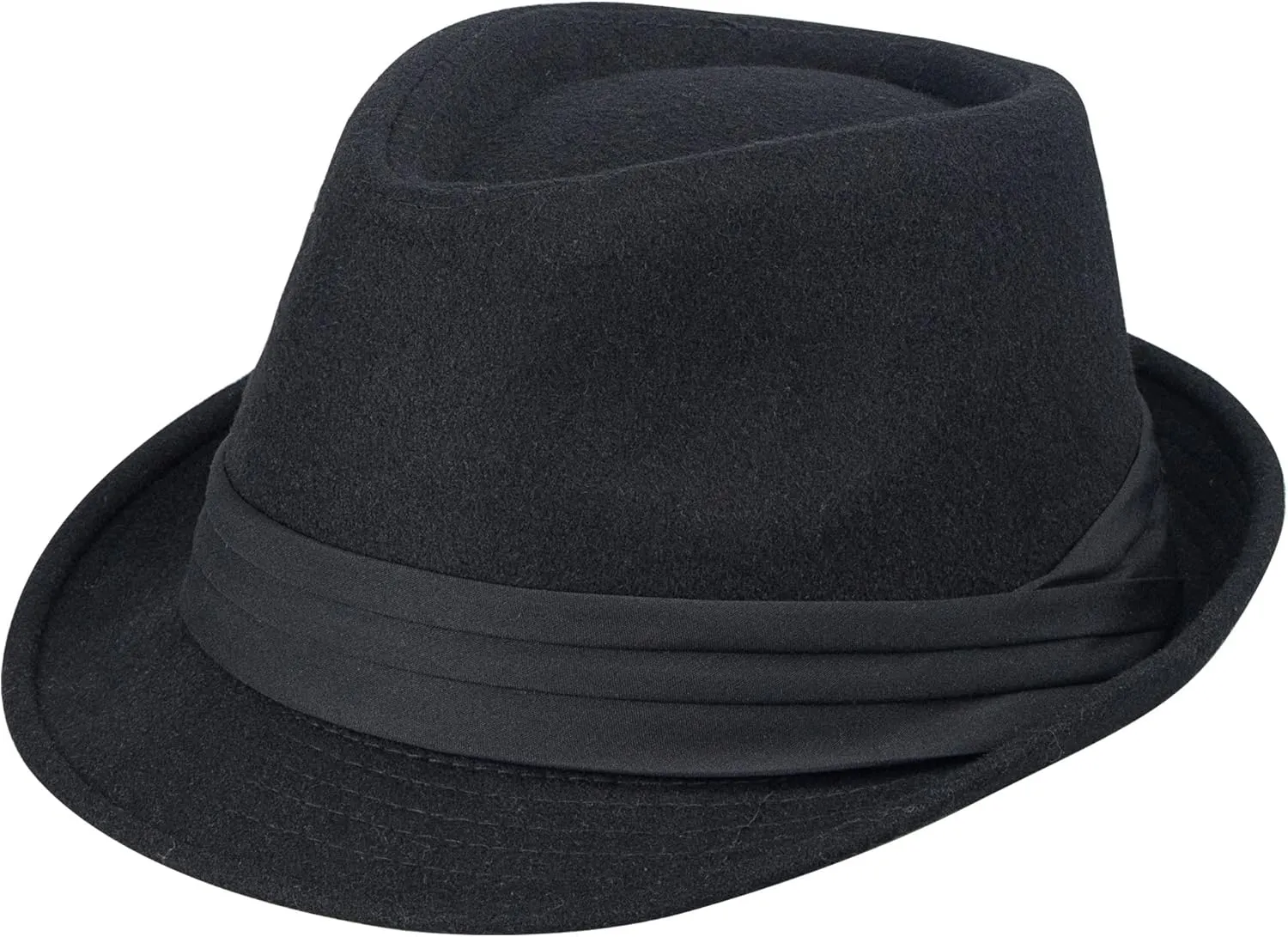 Mens Classic Plaid Manhattan Structured Gangster Trilby Fedora Hat Cuban Style Derby Hat Jazz Cap (Size M)