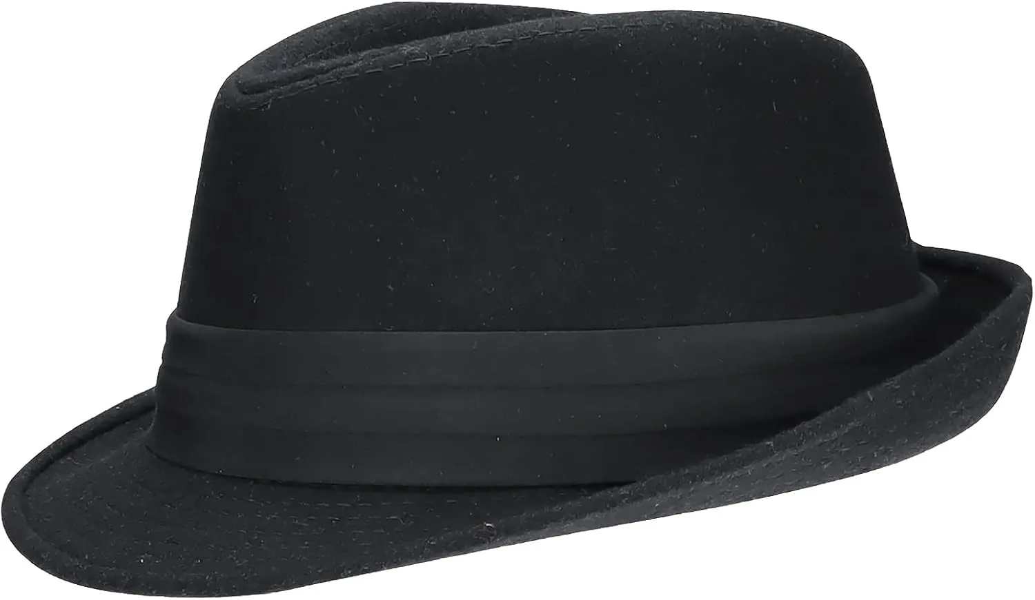 Mens Classic Plaid Manhattan Structured Gangster Trilby Fedora Hat Cuban Style Derby Hat Jazz Cap (Size M)