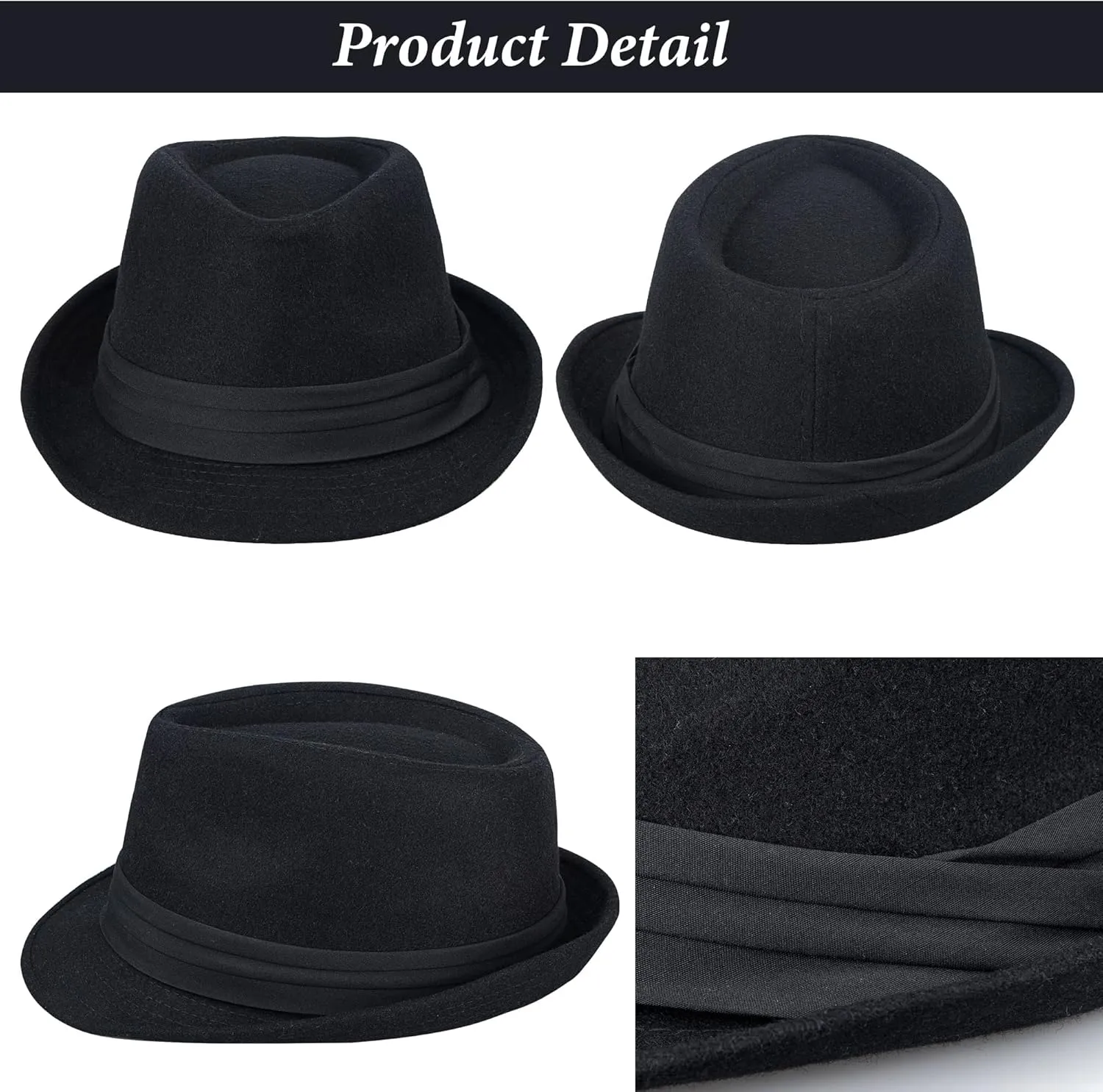 Mens Classic Plaid Manhattan Structured Gangster Trilby Fedora Hat Cuban Style Derby Hat Jazz Cap (Size M)