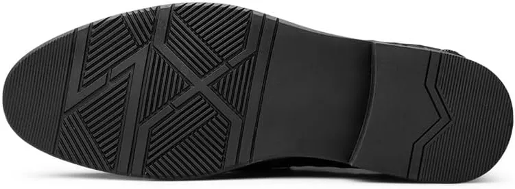 Men's Classic Slip-On Oxford Dress Shoes - Comfortable Leather Tuxedo Derby Shoes for Business and Casual Wear