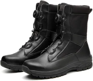 Men's Combat Boots，Outdoor Mountaineering Off-Road Training Shoes High-Tops Military Jungle Tactical Boots,Black A-37