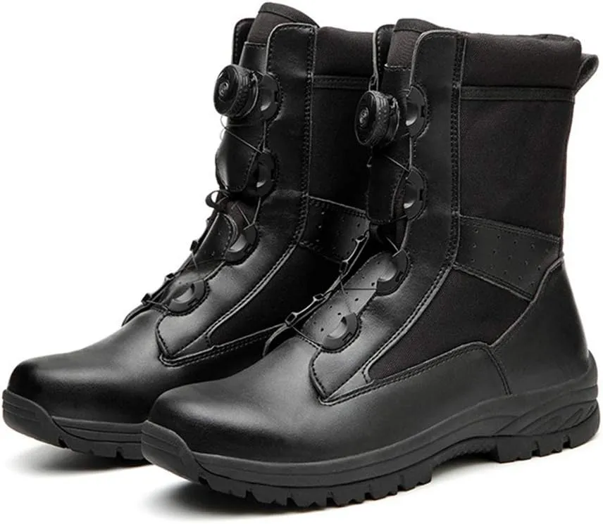 Men's Combat Boots，Outdoor Mountaineering Off-Road Training Shoes High-Tops Military Jungle Tactical Boots,Black A-37