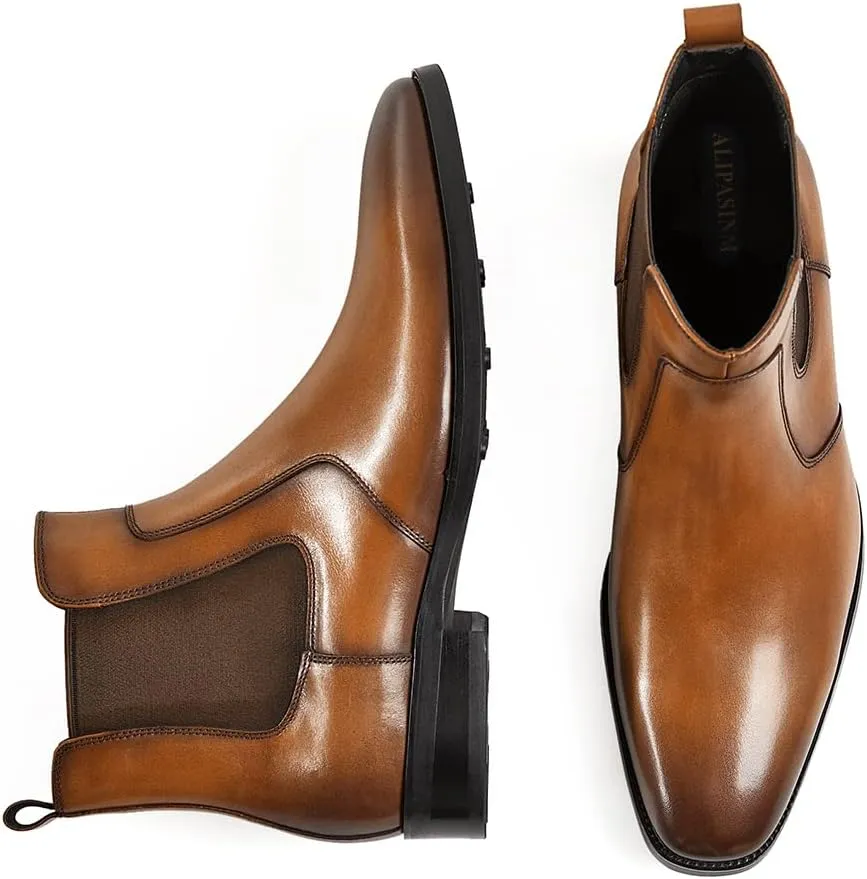 Mens Dress Boots Leather Chelsea Boots for Men