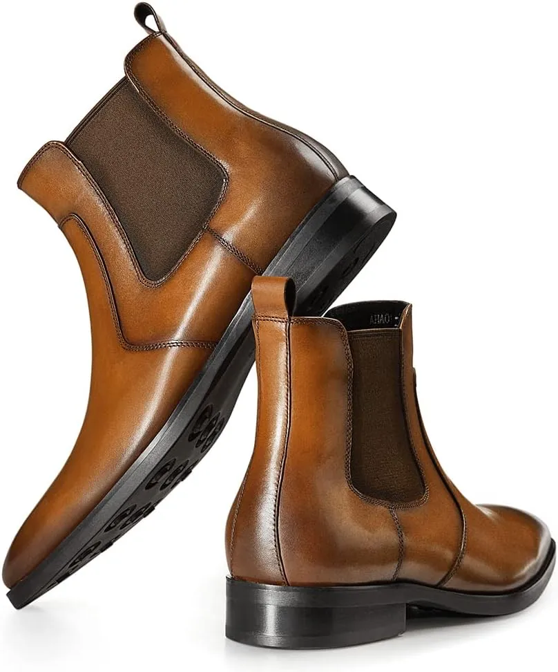 Mens Dress Boots Leather Chelsea Boots for Men