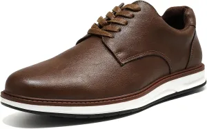 Men's Dress Shoes Classic Casual Oxfords Shoes for Men Brogues Wing Tips Lace Up Punched Round Toe
