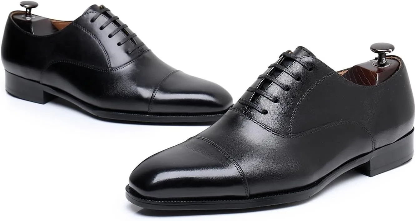 Mens Dress Shoes Formal Oxfords Genunie Leather Modern Fashion Derby Prom Wedding Business Casual Suit Shoes Tuxedo Shoes for Men