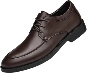 Men's Fashion Pointed Toe Derby Shoes - Stylish Lace-Up Tuxedo Shoes for Weddings, Office, and Casual Wear