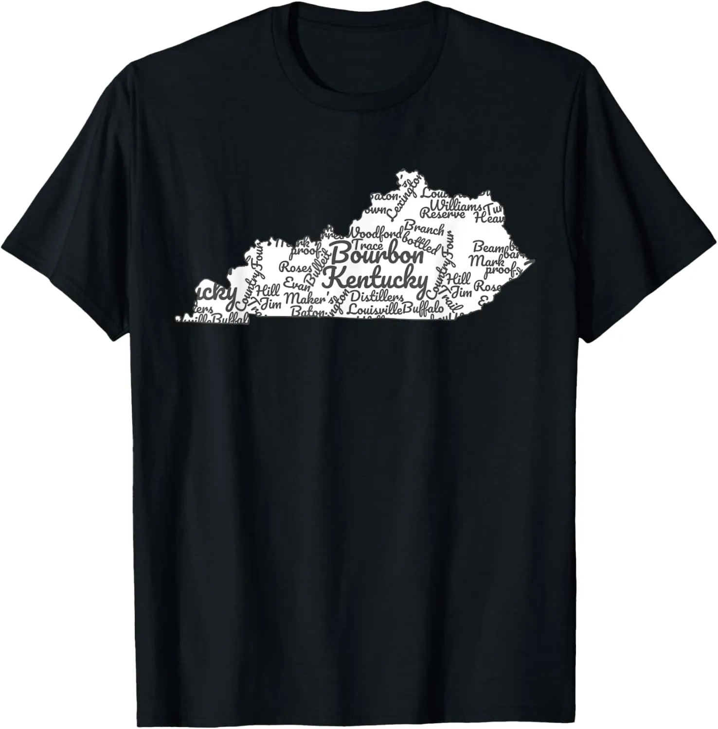 Mens Kentucky T-Shirt I Bourbon Trail Map Gift Shirt I Men Women XL White
