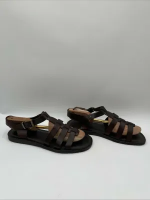 Men’s Massimo Matteo Leather Gladiator Sandals Brown Size 13M - Very Good