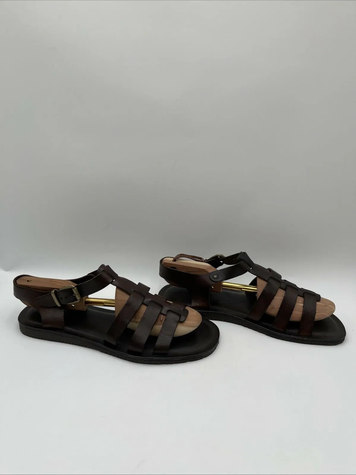 Men’s Massimo Matteo Leather Gladiator Sandals Brown Size 13M - Very Good