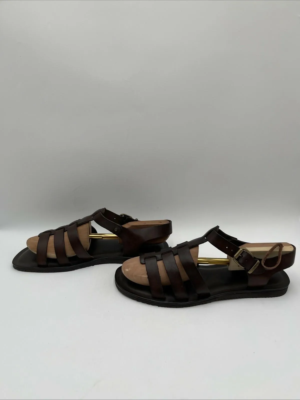 Men’s Massimo Matteo Leather Gladiator Sandals Brown Size 13M - Very Good