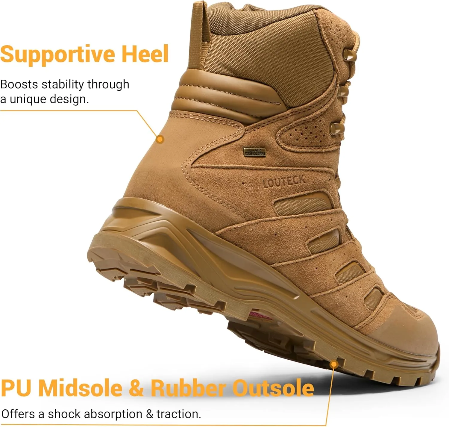 Men's Military & Tactical Boots – Waterproof & Comfortable Boots for Men, Perfect for Work, EMS, Hiking, and Combat