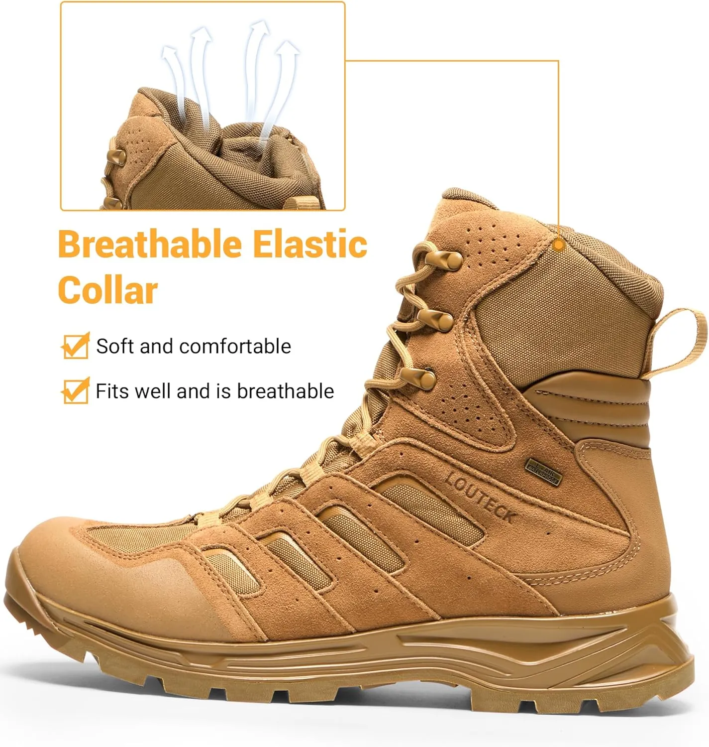 Men's Military & Tactical Boots – Waterproof & Comfortable Boots for Men, Perfect for Work, EMS, Hiking, and Combat