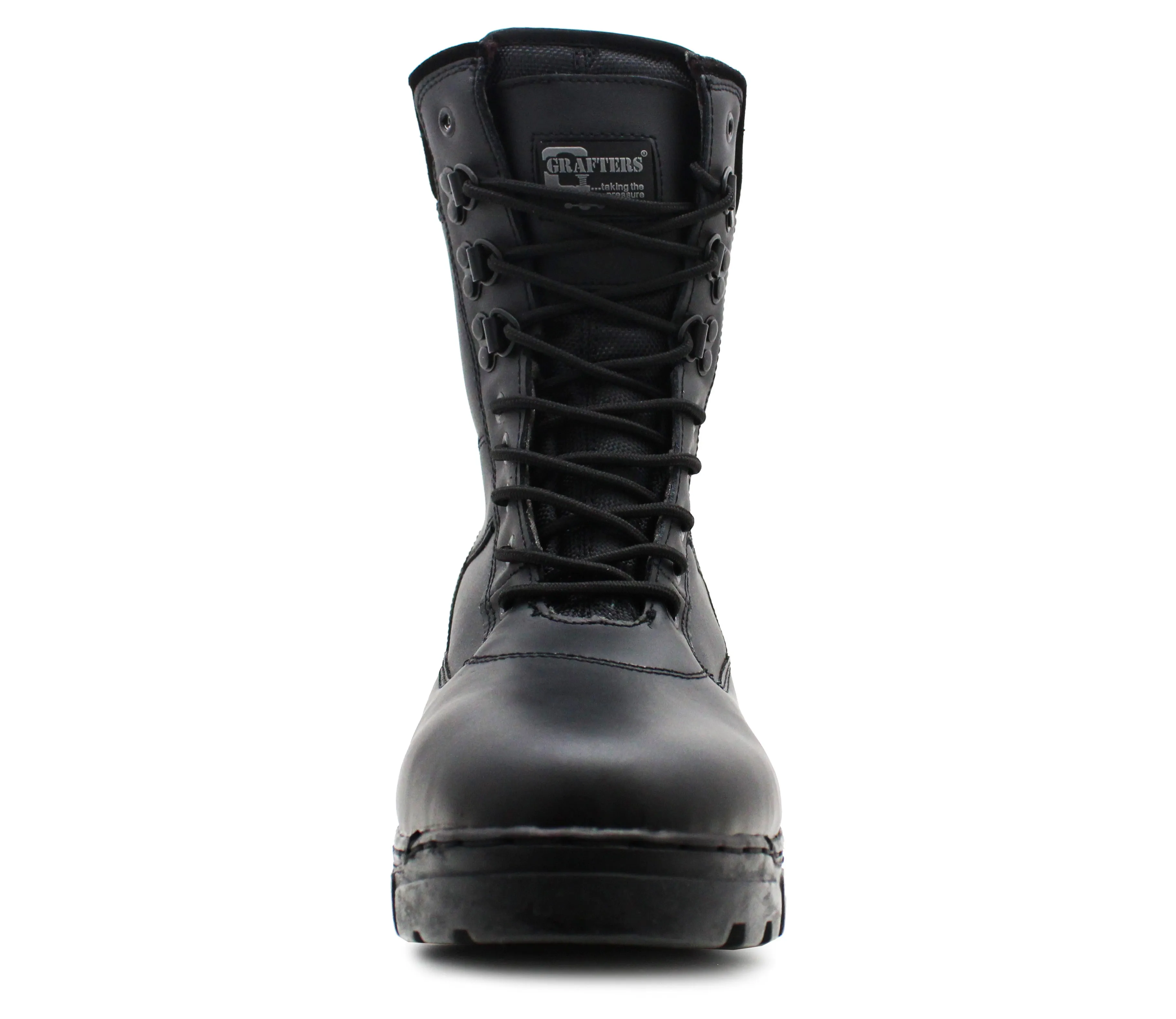 Mens Military Boots Black Leather High Top Combat Tactical Army Style Security Police Boots