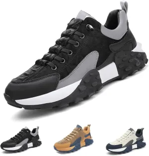 Men's Orthopedic Comfort Sneaker, 2025 Casual Waterproof Walking Tennis Slip on Wide Shoes Lightweight Non Slip Breathable Platform Shoe