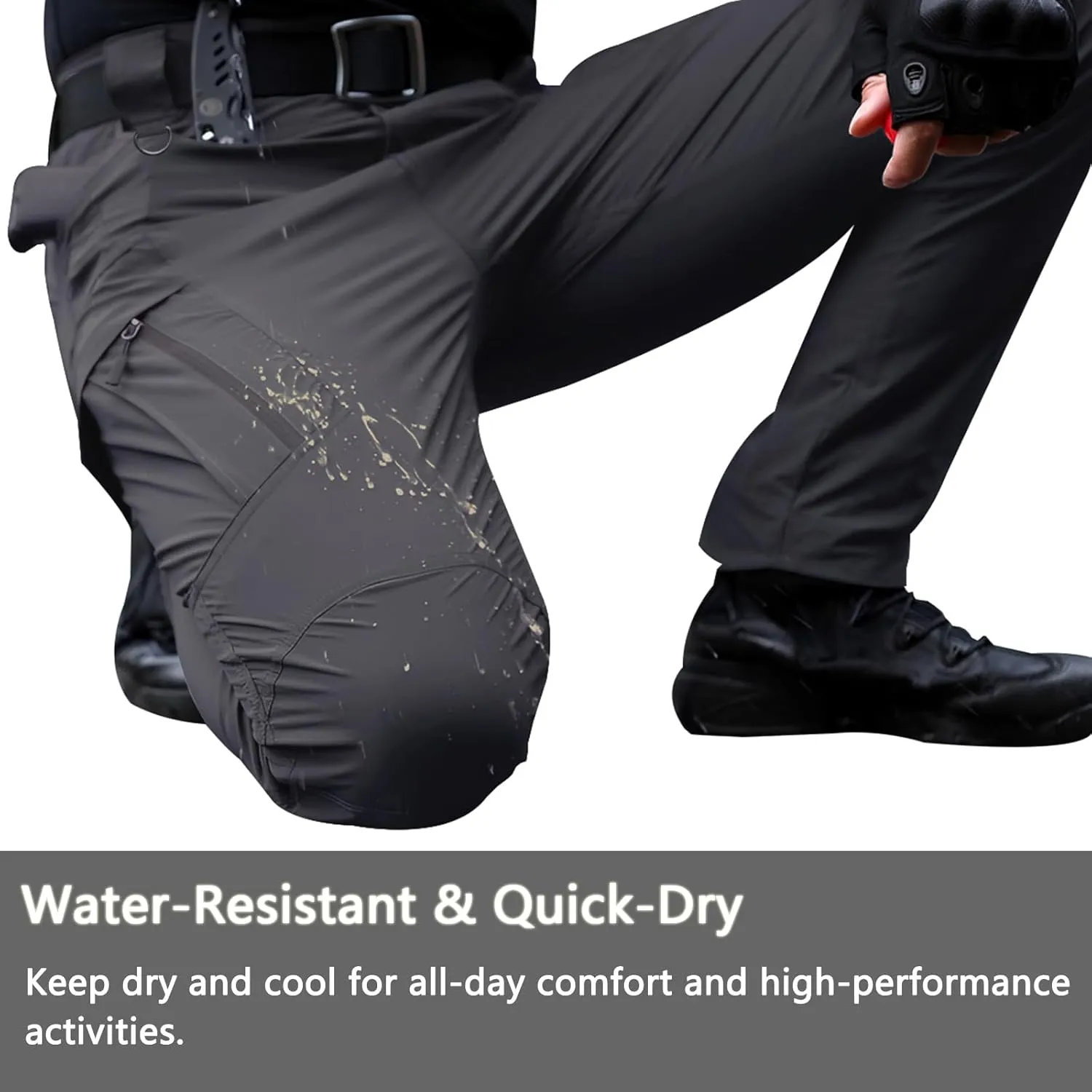 Men's Quick Dry Tactical Pants Water Resistant Cargo Pants Stretch Lightweight Outdoor Work Hiking Pants