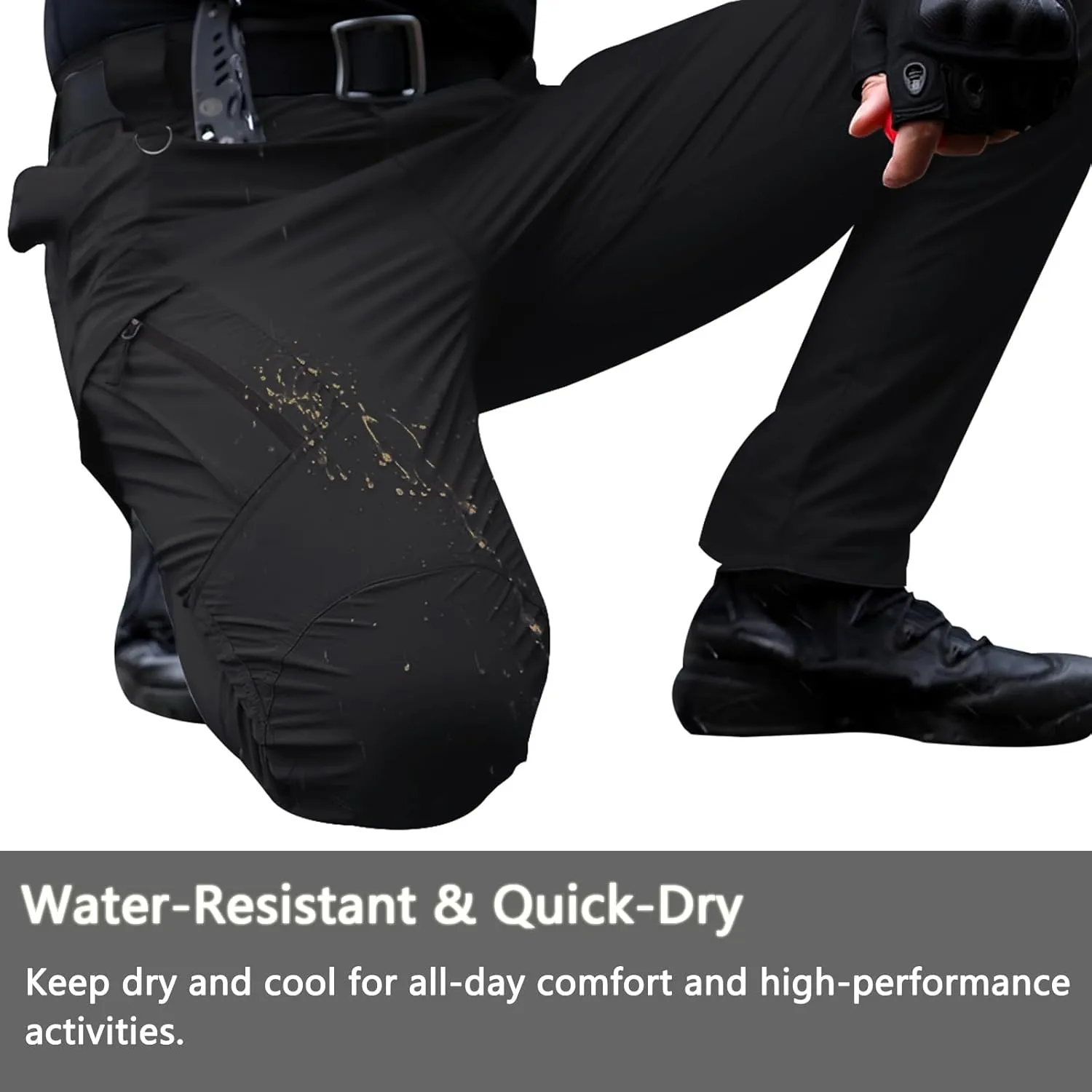 Men's Quick Dry Tactical Pants Water Resistant Cargo Pants Stretch Lightweight Outdoor Work Hiking Pants