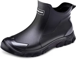 Men's Rain Boots for Outdoor Activities Gardening Hiking with Slip Sole Comfortable Mid Calf Design