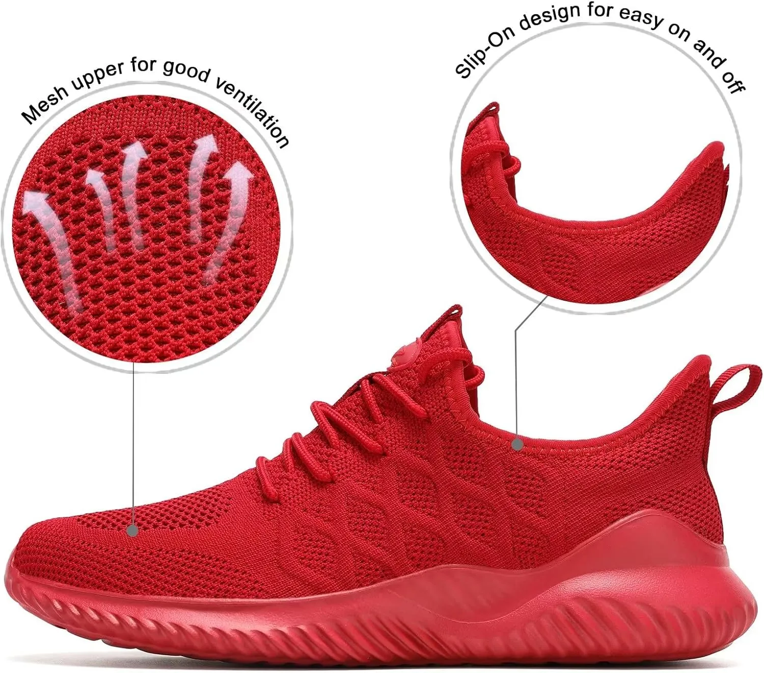 Mens Running Shoes Slip on Tennis Walking Sneakers Casual Mesh Breathable Lightweight Work Sport Shoes