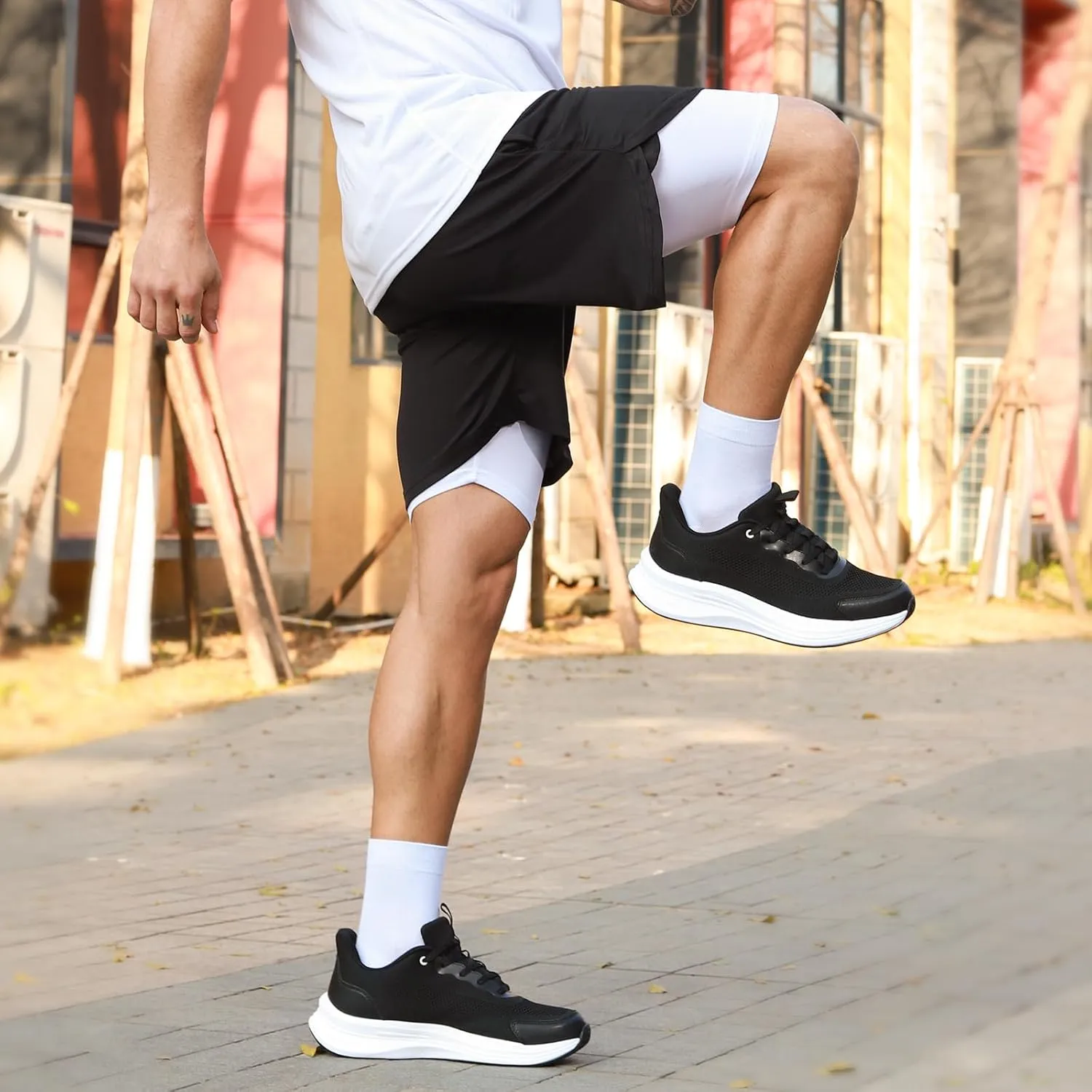 Mens Running Shoes Slip-on Walking Shoes for Men Athletic Gym Workout Sneakers Breathable Non Slip Tennis Cushioning Sneakers