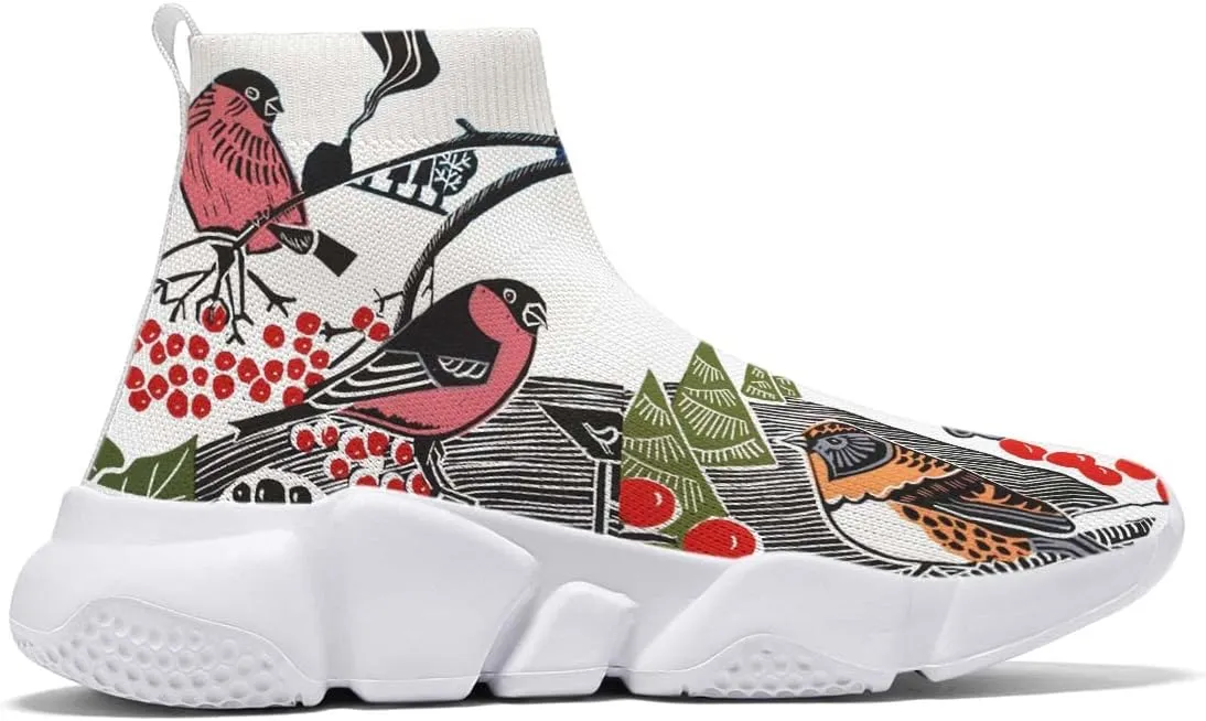 Mens Running Sneakers Art Graffiti Painted Shoes Mesh Breathable Slip-on Womens Tennis Shoes