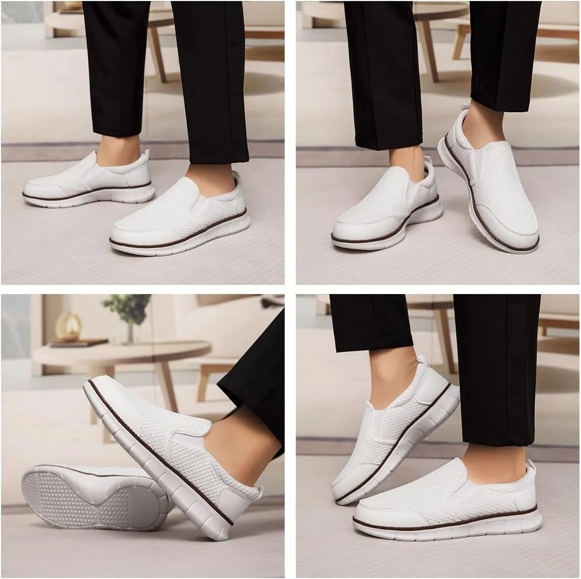 Mens Shoes Slip On Loafers Boat Walking Casual Shoes Non-Slip Lightweight Breathable Fashion Driving Gym Office Work Sneakers