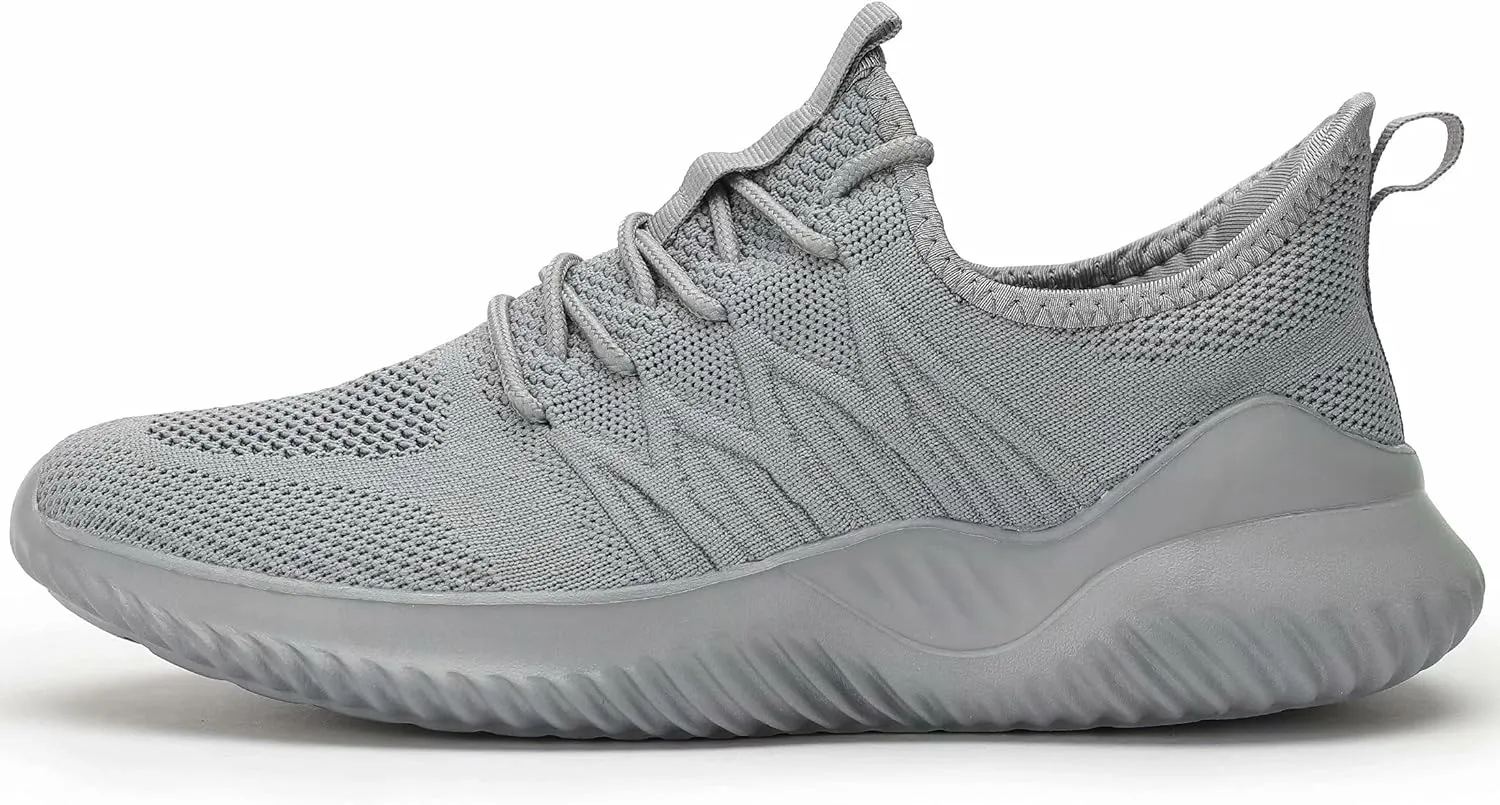 Mens Slip On Running Shoes Athletic Walking Trainers Lightweight Breathable Mesh Tennis Sneakers