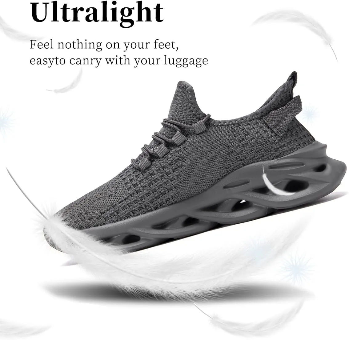 Mens Slip On Running Shoes Athletic Walking Trainers Non Slip Lightweight Breathable Mesh Tennis Comfortable Fashion Sneakers