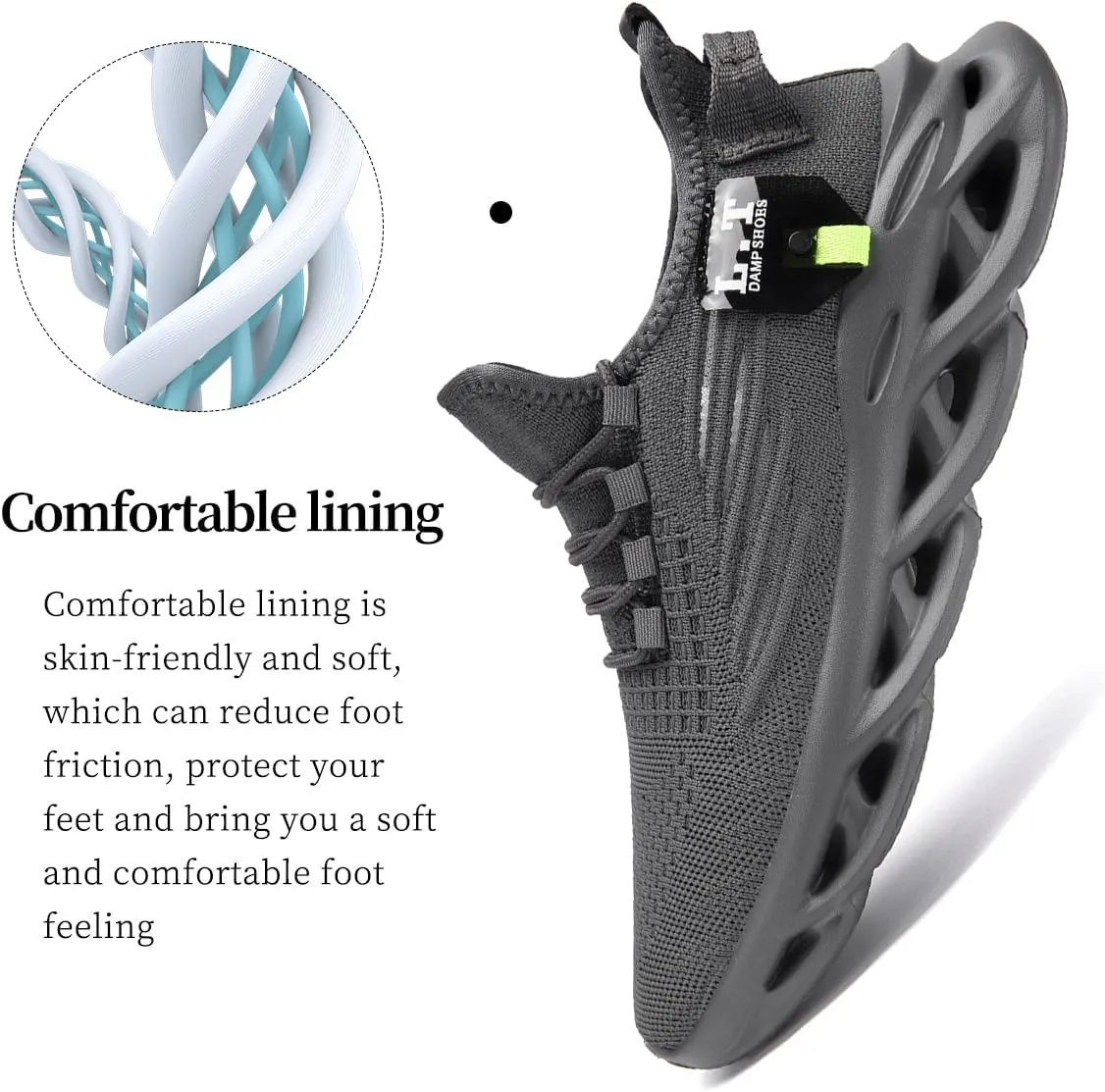 Mens Slip On Running Shoes Athletic Walking Trainers Non Slip Lightweight Breathable Mesh Tennis Comfortable Fashion Sneakers