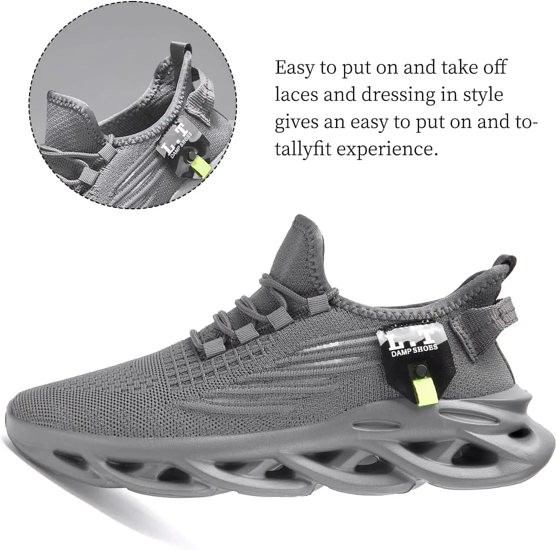 Mens Slip On Running Shoes Athletic Walking Trainers Non Slip Lightweight Breathable Mesh Tennis Comfortable Fashion Sneakers