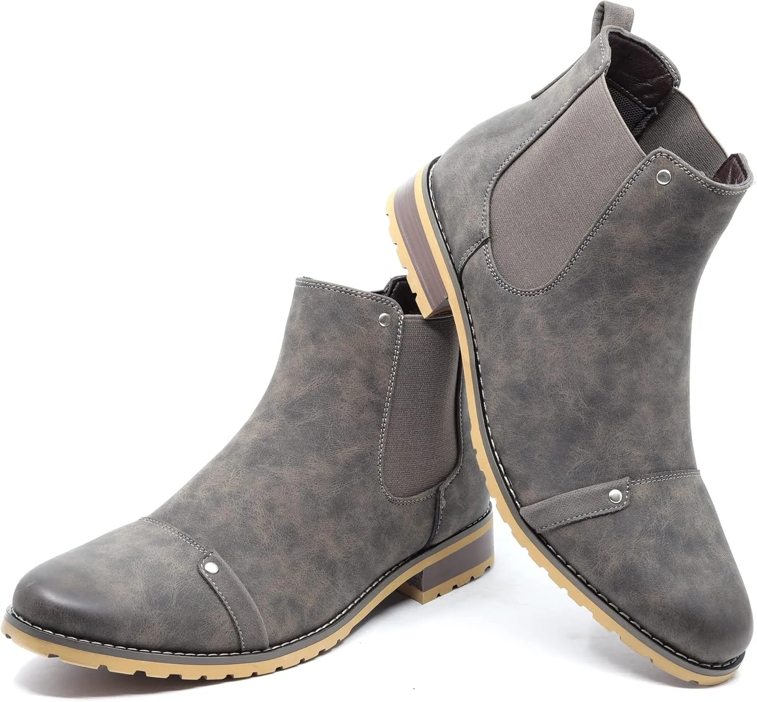 Metrocharm MC107 Men's Cap Toe Formal Dress Casual Ankle Chelsea Boot