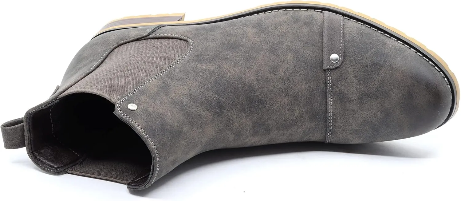 Metrocharm MC107 Men's Cap Toe Formal Dress Casual Ankle Chelsea Boot
