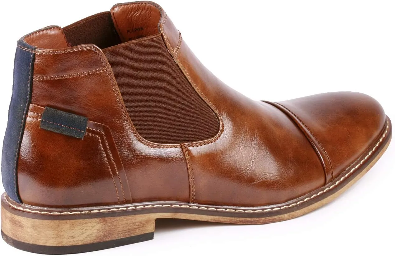 Metrocharm MC148 Men's Cap Toe Formal Dress Casual Ankle Chelsea Boot