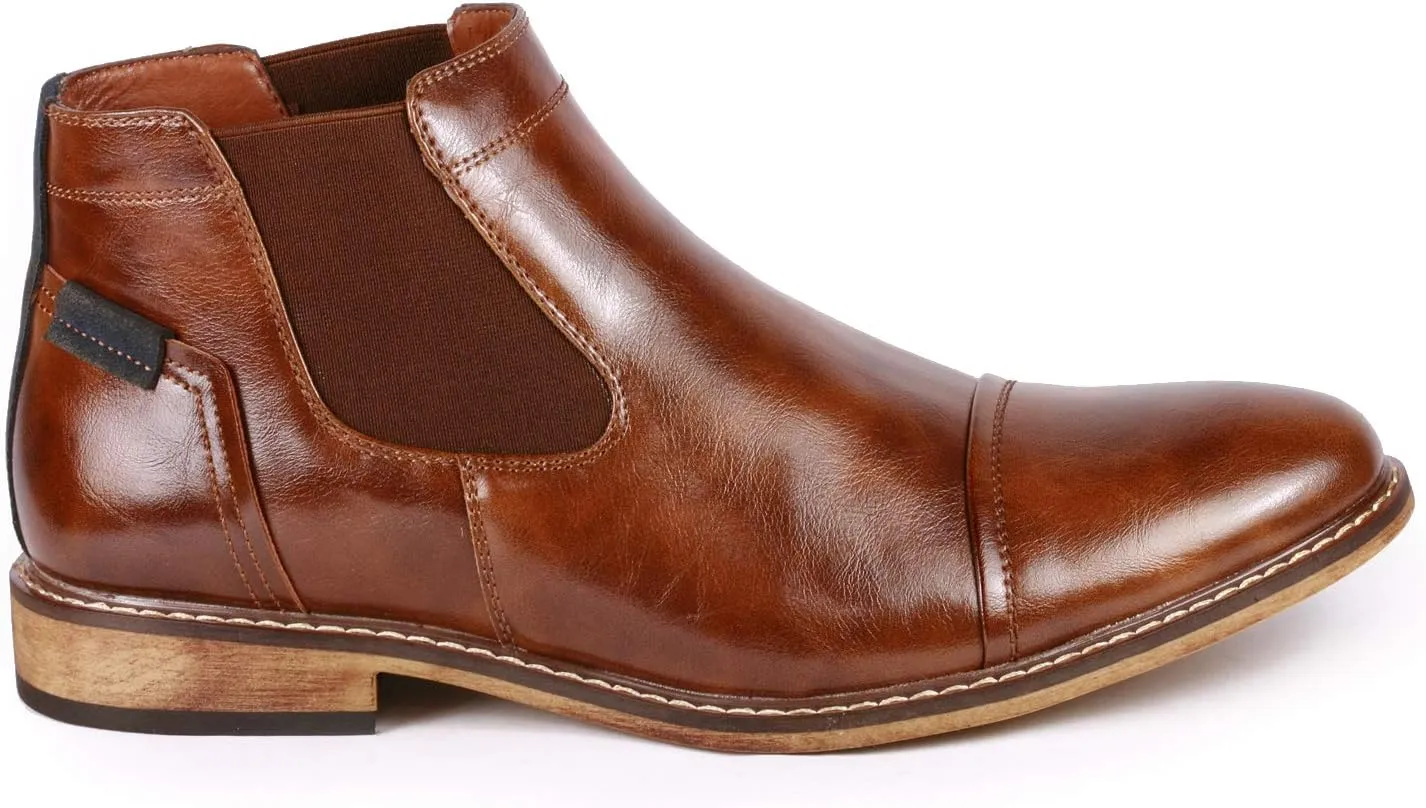 Metrocharm MC148 Men's Cap Toe Formal Dress Casual Ankle Chelsea Boot