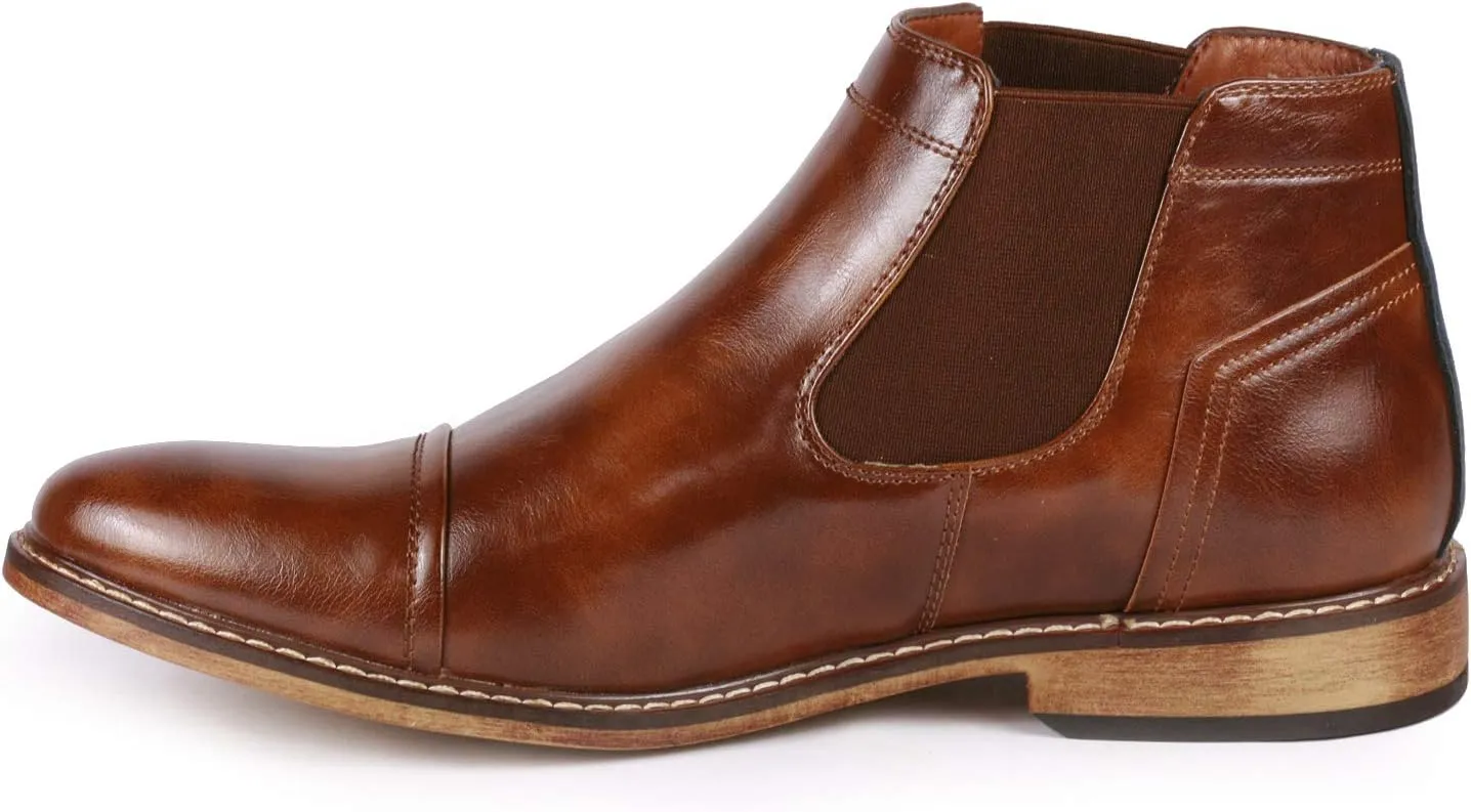 Metrocharm MC148 Men's Cap Toe Formal Dress Casual Ankle Chelsea Boot