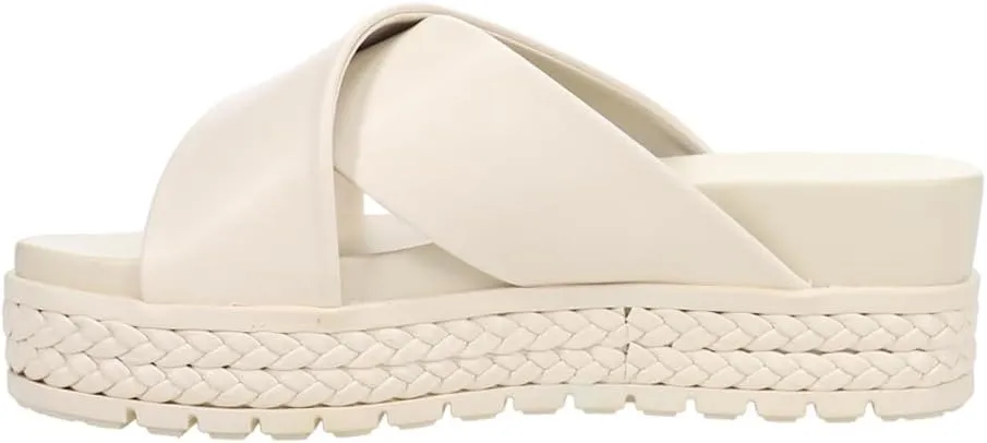 MIA Womens Kornelia Platform Slide Casual Sandals Casual Low Heel 1-2" - Beige