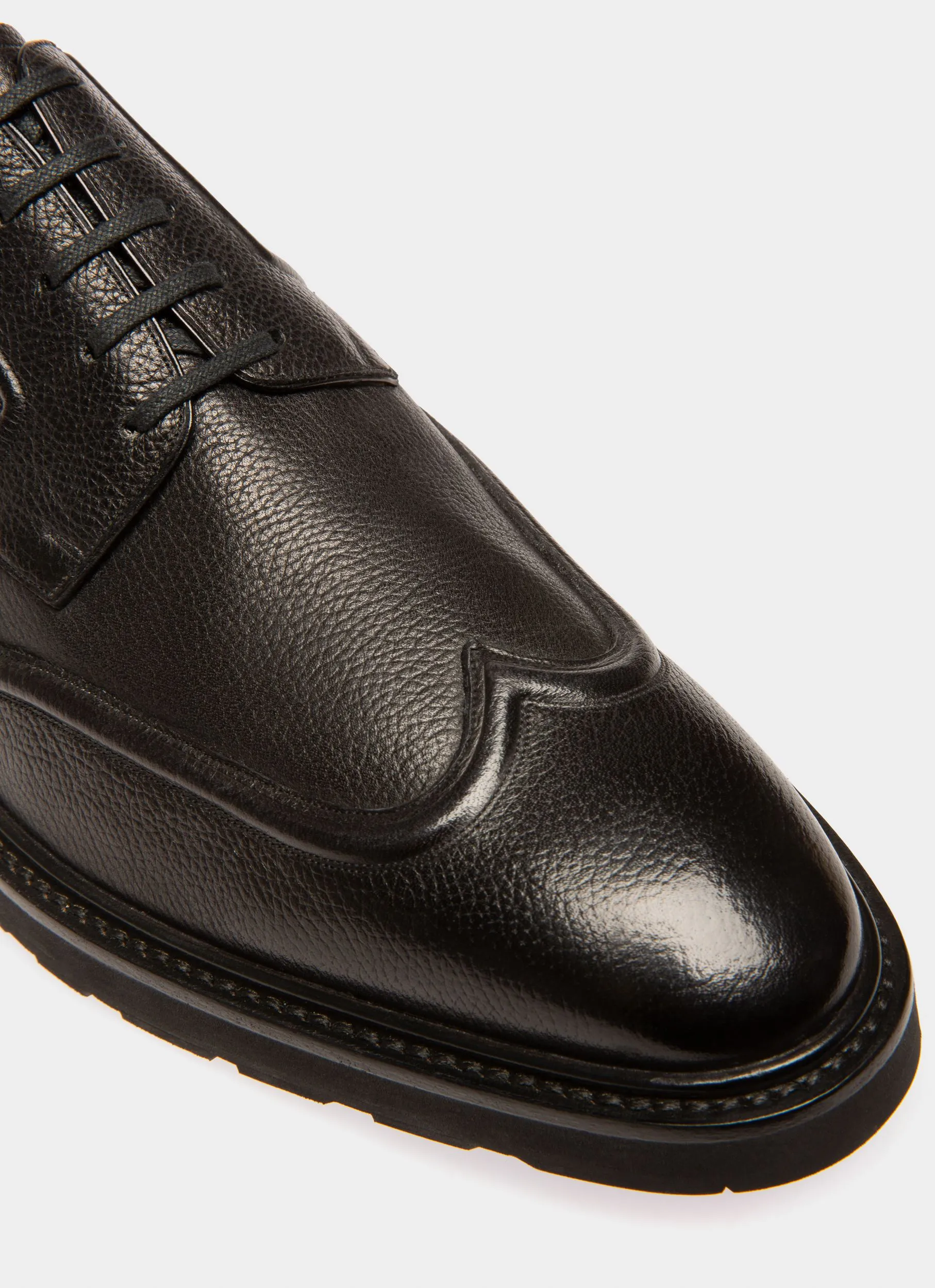 Mibion Leather Derbies In Black