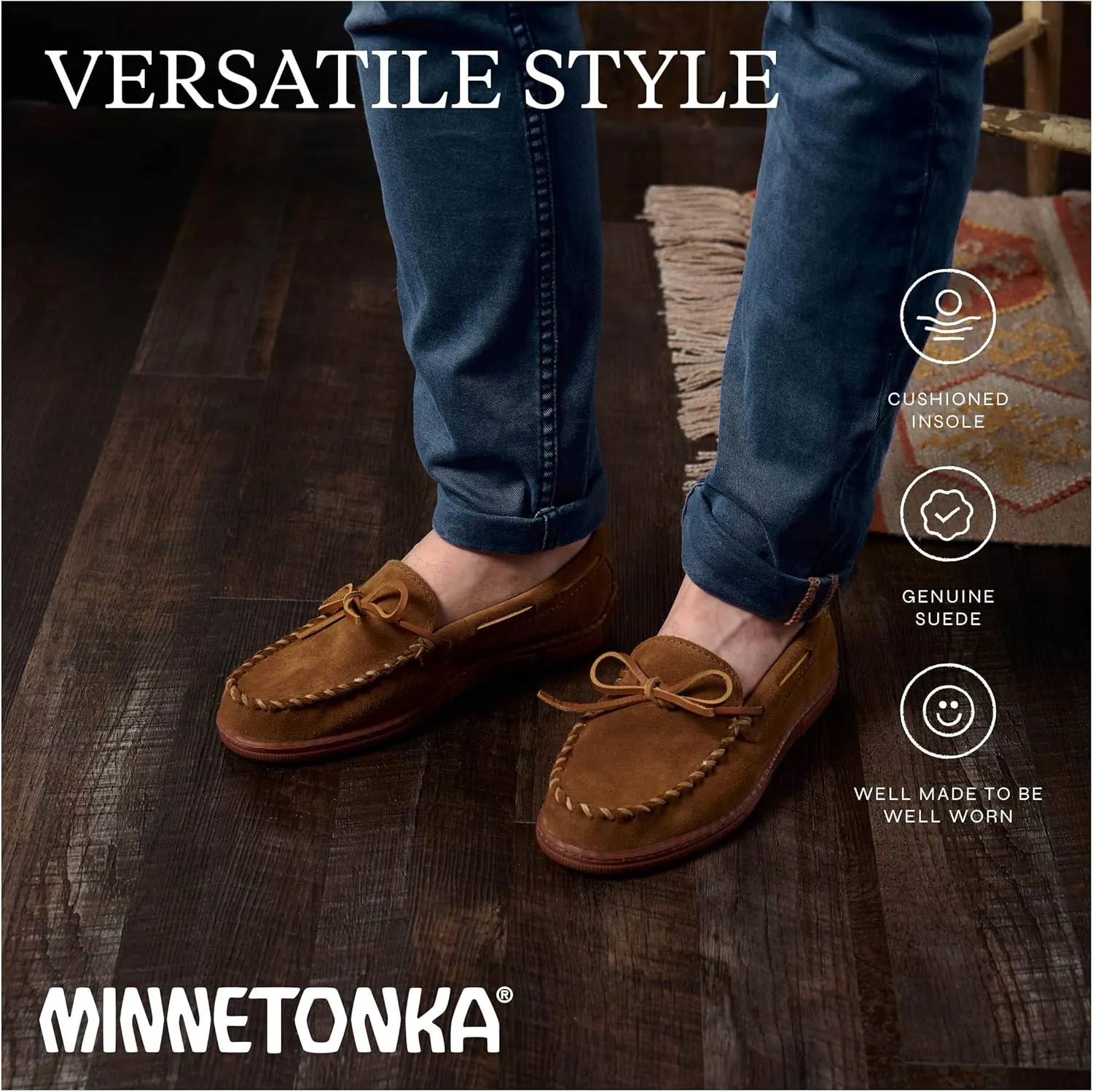 Minnetonka Men's Everyday Moc Suede Moccasin Loafers