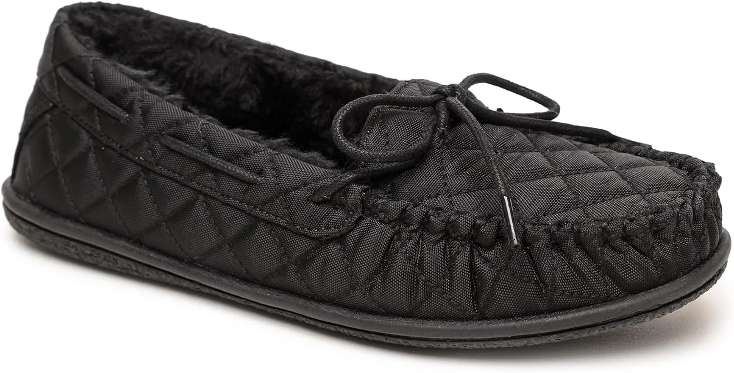 Minnetonka Women’s Camp Tie Moc — Cozy, Suede Moccasin Slippers for Women with Plush Pile Lining, Cushioned Footbed, and Durable Sole for Indoor & Outdoor Comfort