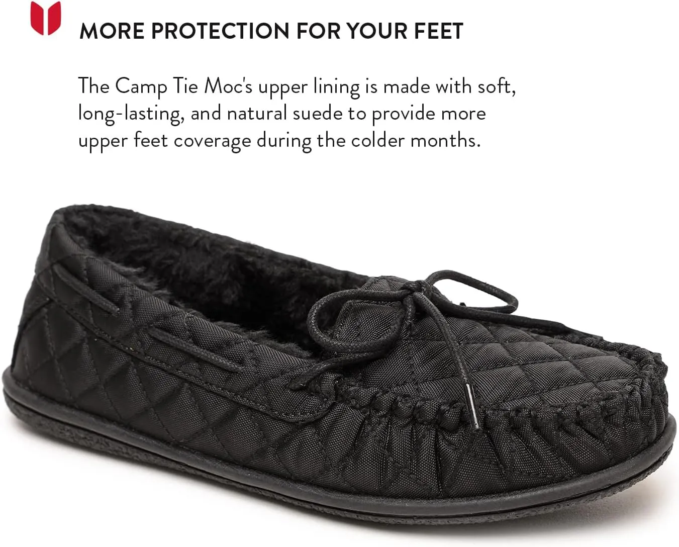 Minnetonka Women’s Camp Tie Moc — Cozy, Suede Moccasin Slippers for Women with Plush Pile Lining, Cushioned Footbed, and Durable Sole for Indoor & Outdoor Comfort