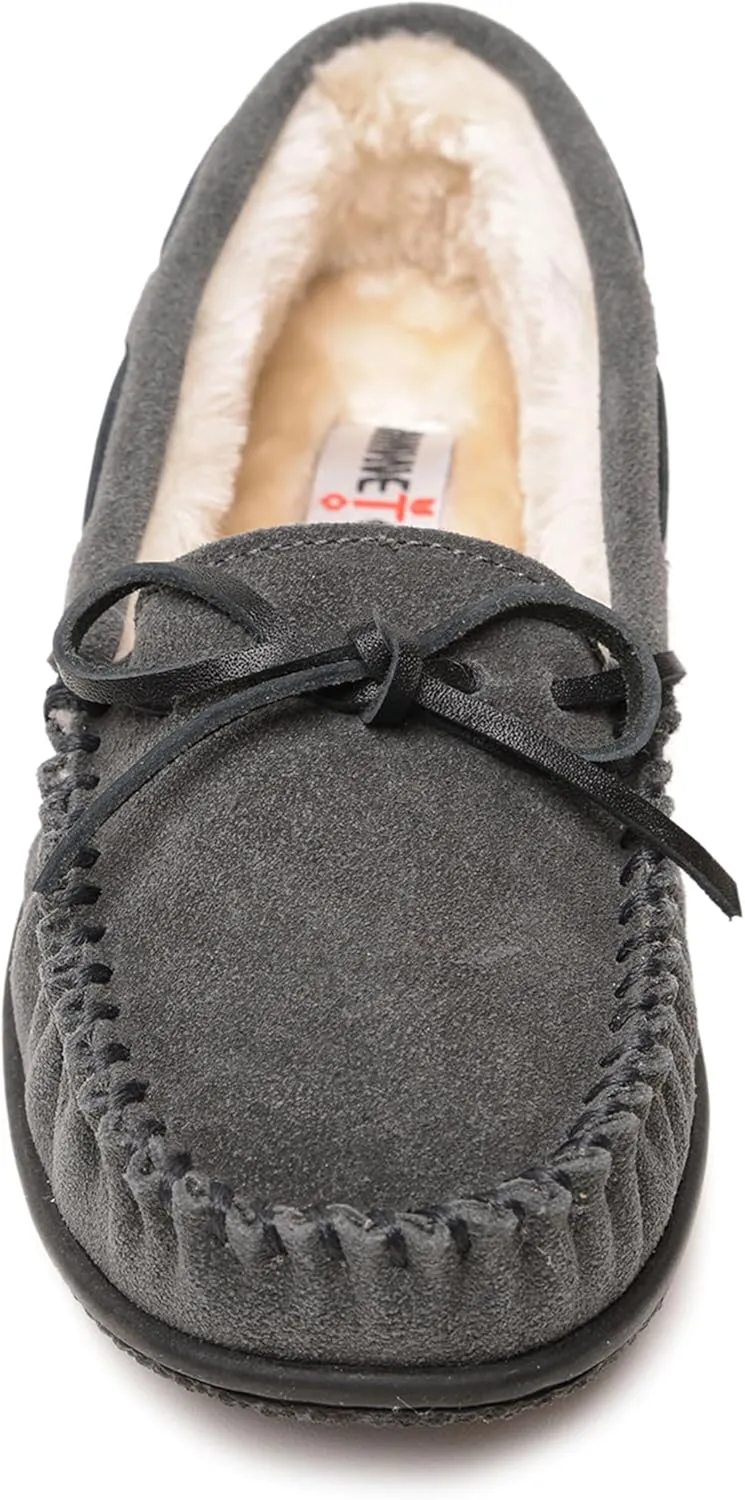 Minnetonka Women’s Camp Tie Moc — Cozy, Suede Moccasin Slippers for Women with Plush Pile Lining, Cushioned Footbed, and Durable Sole for Indoor & Outdoor Comfort