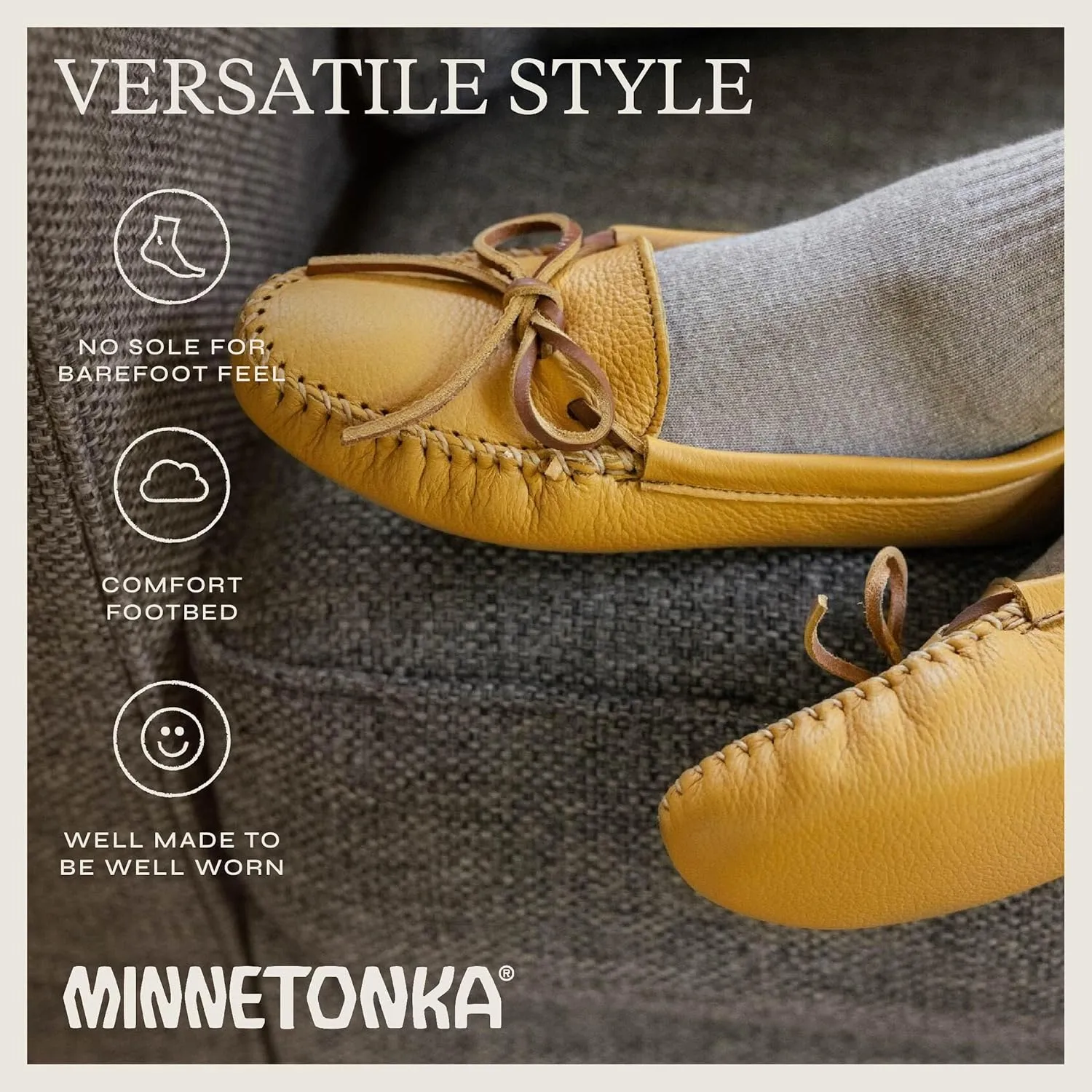 Minnetonka Women's Double Deerskin Soft Leather Sole Moccasin