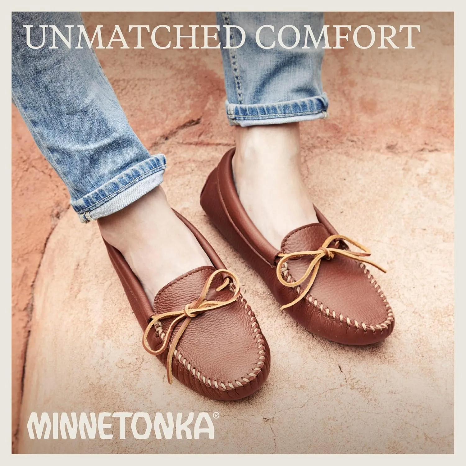 Minnetonka Women's Double Deerskin Soft Leather Sole Moccasin