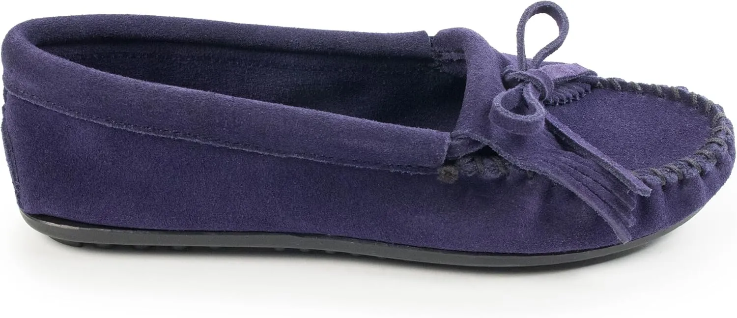 Minnetonka Women's Kilty Suede Hardsole Moccasin