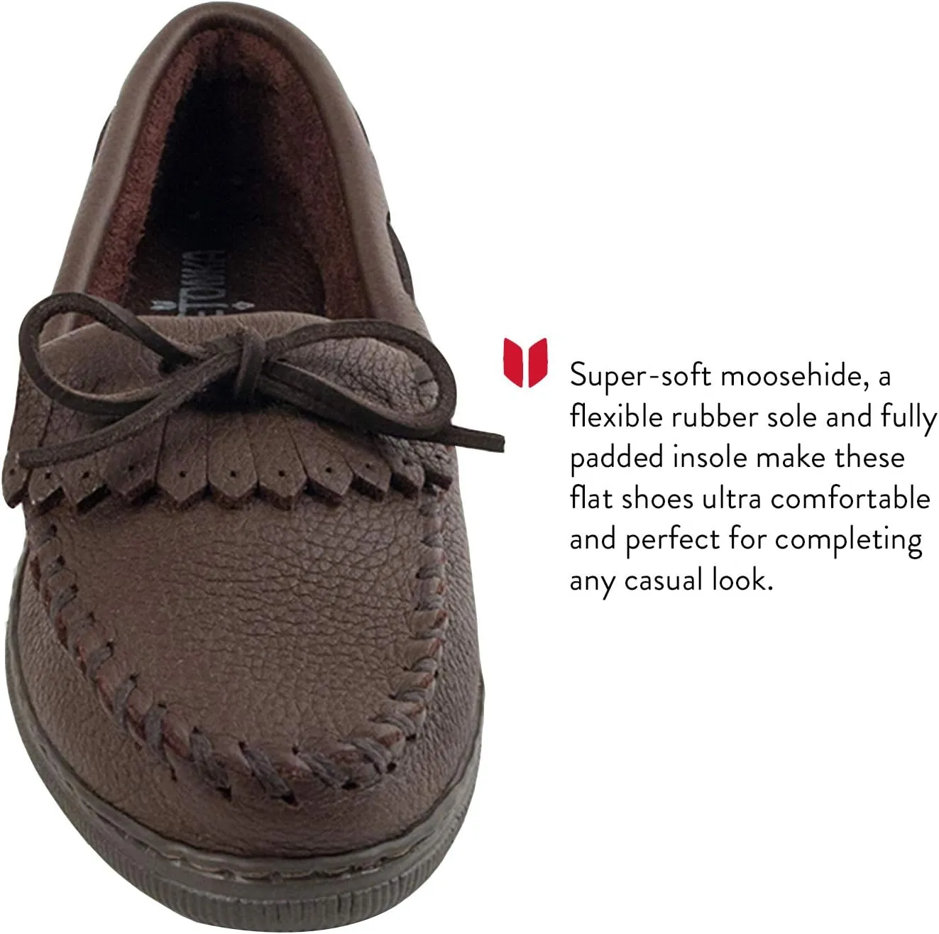 Minnetonka Women's Moosehide Fringed Kilty Moccasin